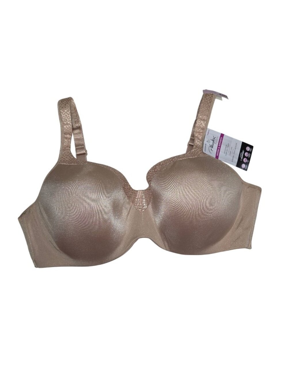 Playtex Secrets Shapes & Supports Underwire Bra Adjustable Straps Size 44D Beige